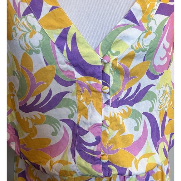 BCBGeneration XL Give It A Swirl Romper Purple Orange Pink One Piece Womens NEW - Picture 5 of 10